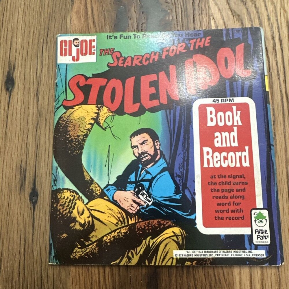 GI Joe Book And Record #1967 The Search For The Stolen Idol Vintage 1973